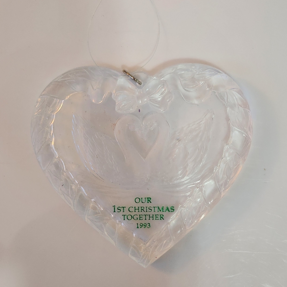 Hallmark Keepsake Ornament Acrylic Swans "Our‎ First Christmas Together" 1993